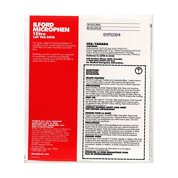 ILFORD Microphen 白黒フィルムデベロッパー Powder 1L 1173875