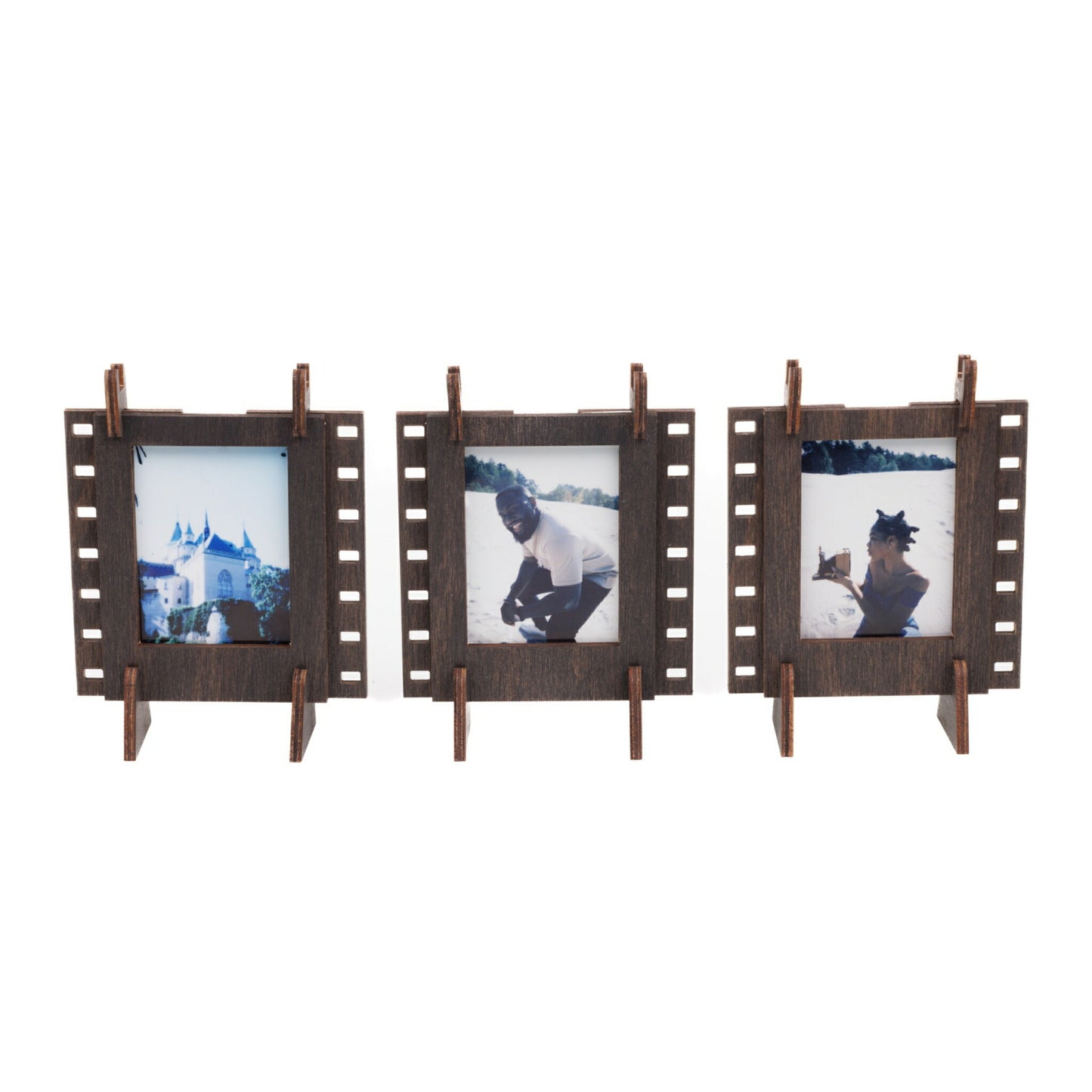 JollyLook 3面フォトフレーム instax mini用 Staind Brown JLK007