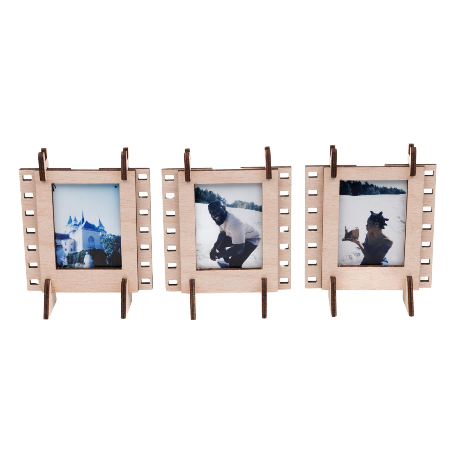 JollyLook 3面フォトフレーム instax mini用 Natural Wood JLK008